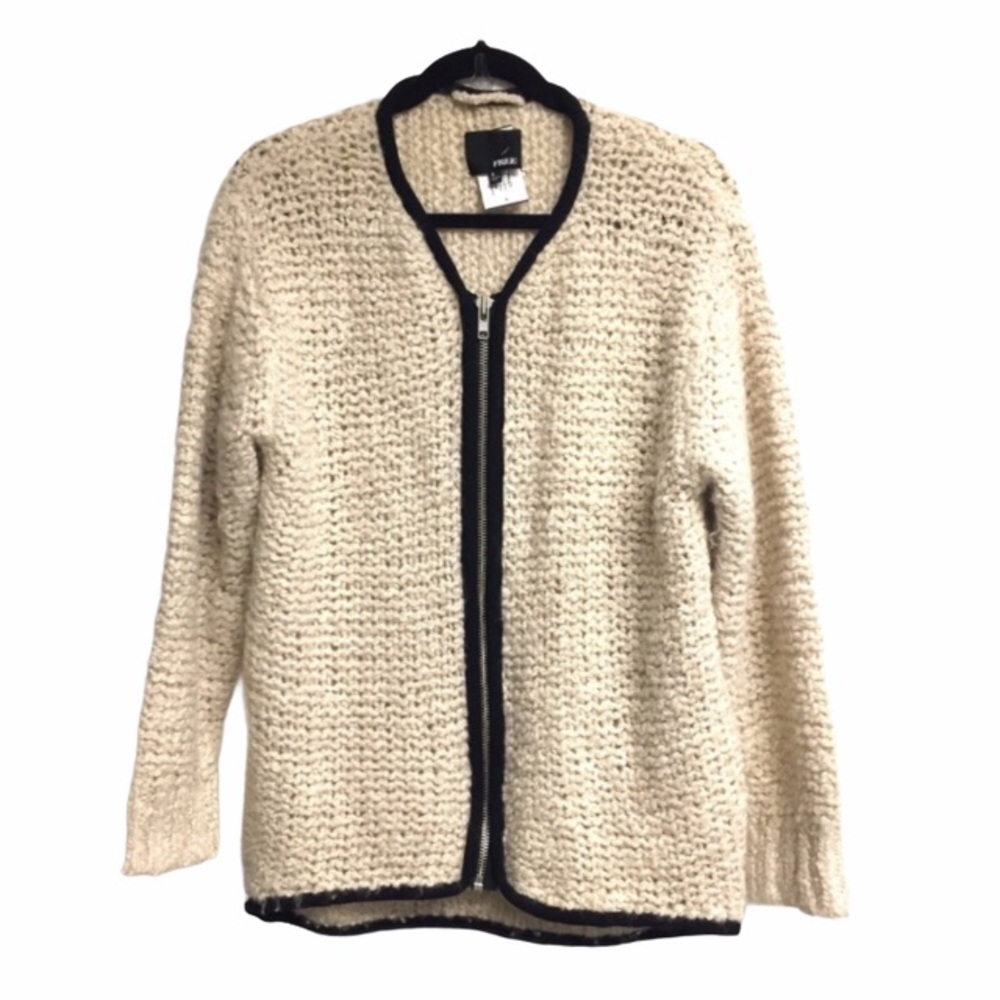 Aritzia Cream and Black Cardigan Sweater